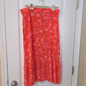 Floral Red Skirt